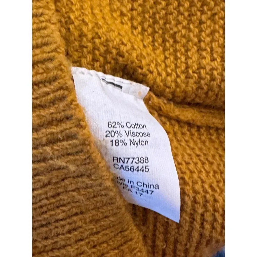 Madewell Women’s Mustard Yellow Knit Sweater Pullover Size Medium Cotton Blend - Picture 7 of 7